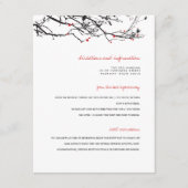 Silhouette-filialen met details over de bruiloft informatiekaartje (Voorkant)