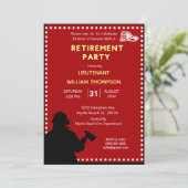 Silhouette Fireman/Fire Chief Retirement Party Kaart (Staand voorkant)