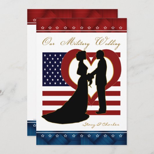 Silhouette Flag Heart Kaart (Voorkant / Achterkant)