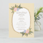 Silhouette Floral Wedding Program Card Programmakaart (Staand voorkant)