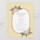 Silhouette Floral Wedding Program Card Programmakaart (Voorkant / Achterkant)