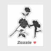 Silhouette Flowers Fairy Child Fantasy Fairytales Sticker (Vel)