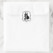  Silhouette Formele Man Vrouw Ronde Sticker (Tas)
