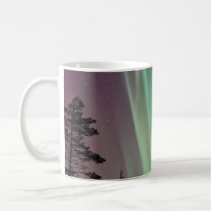 SILHOUETTE FOTO VAN AURORA BOREALIS KOFFIEMOK