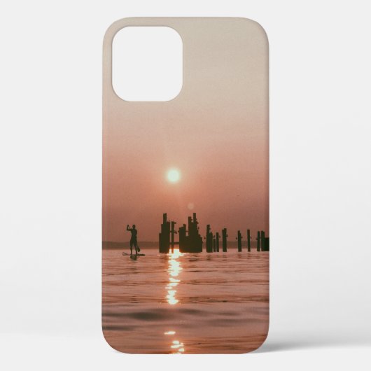 SILHOUETTE FOTO VAN PERSOONLIJKE HOLDING BOAT PADD Case-Mate iPhone CASE (Achterkant)