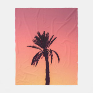 Silhouette-fotografie van palmboom fleece deken