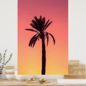 Silhouette-fotografie van palmboom poster (Keuken)