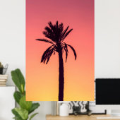 Silhouette-fotografie van palmboom poster (Thuiskantoor)