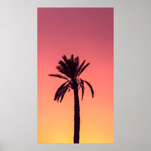 Silhouette-fotografie van palmboom poster (Voorkant)