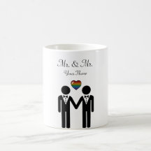Silhouette Gay Grooms met regenbooghart