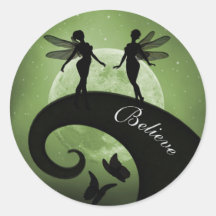 Silhouette Geloof feeënzusters maan stickers