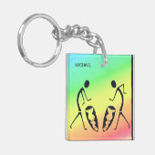 Silhouette Geweldige viering van kleuren Sleutelhanger (Voorkant Links)