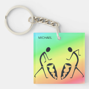 Silhouette Geweldige viering van kleuren Sleutelhanger