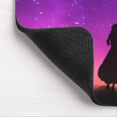 Silhouette Girl kijkt naar het storen van metaal n Muismat (Hoek)