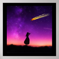 Silhouette Girl kijkt naar het storen van metaal n