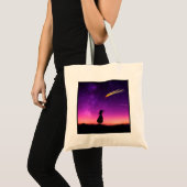 Silhouette Girl kijkt naar het storen van metaal n Tote Bag (Voorkant (product))