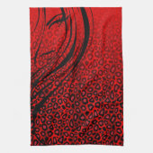 Silhouette Girl | Roodluipaard — Dierafdrukken Theedoek (Verticaal)