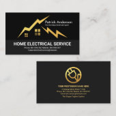 Silhouette Gold Electrical Lightning Home Visitekaartje (Voorkant / Achterkant)