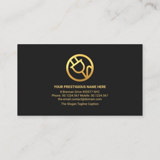 Silhouette Gold Electrical Lightning Home Visitekaartje (Achterkant)