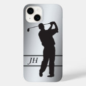 Silhouette Golfer Monogram Case-Mate iPhone Case (Achterkant)