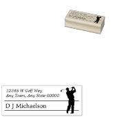Silhouette Golfer Retouradres Houten Kunststempel Rubberstempel (Gestempeld)