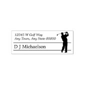 Silhouette Golfer Retouradres Houten Kunststempel Rubberstempel (Afrduk)