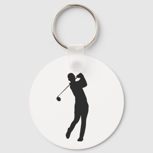 Silhouette Golfspeler Sleutelhanger (Voorkant)