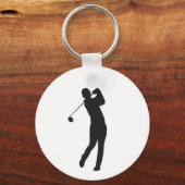 Silhouette Golfspeler Sleutelhanger (Achterkant)