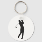 Silhouette Golfspeler Sleutelhanger (Achterkant)