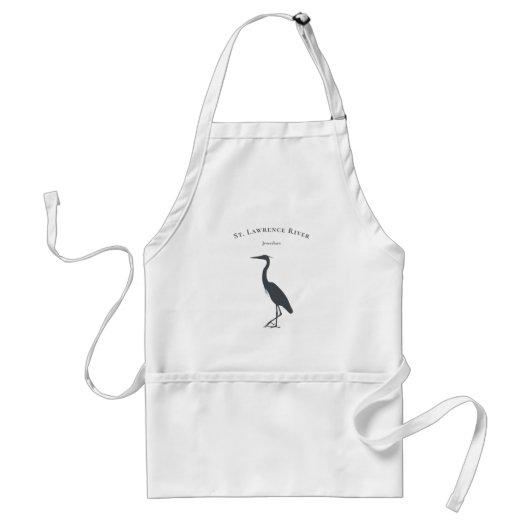 Silhouette Great Blue Heron, gepersonaliseerd  Standaard Schort (Voorkant)