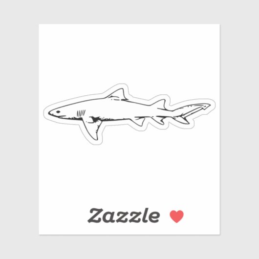 Silhouette Great White Shark Sticker (Vel)