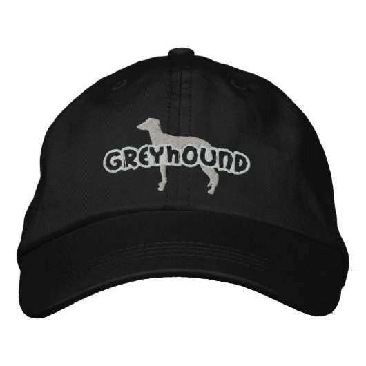 Silhouette Greyhound geborduurd Pet (Voorkant)