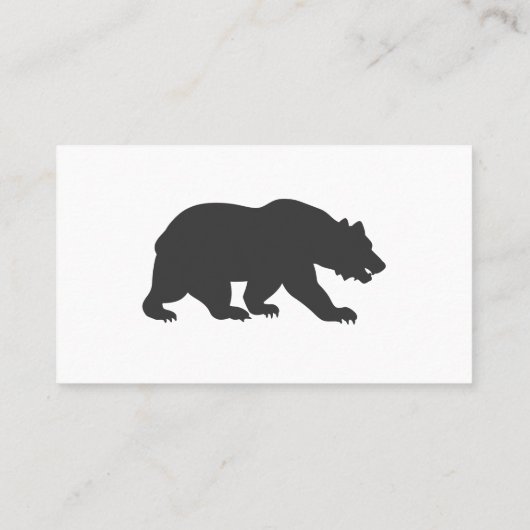 Silhouette grizzly beer-Kies achtergrondkleur Visitekaartje (Achterkant)