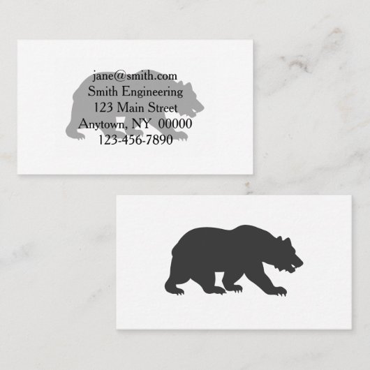 Silhouette grizzly beer-Kies achtergrondkleur Visitekaartje (Voorkant / Achterkant)