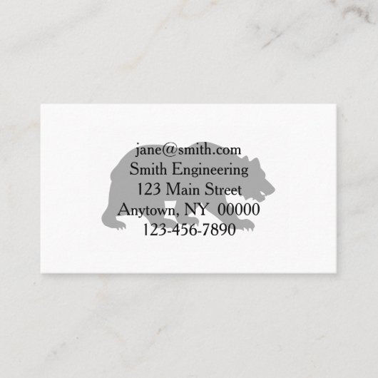 Silhouette grizzly beer-Kies achtergrondkleur Visitekaartje (Voorkant)