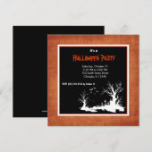 Silhouette Halloween Feest Kaart (Voorkant / Achterkant)