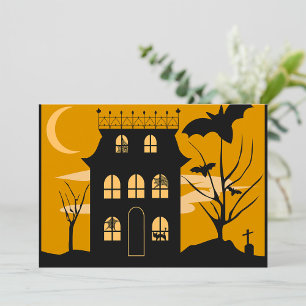 Silhouette Halloween House Uitnodigingen