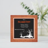 Silhouette Halloween Party Kaart (Staand voorkant)