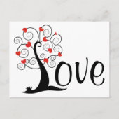 Silhouette Heart LOVE Tree Briefkaart (Voorkant)