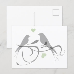 Silhouette Hearts en Tortelduifjes Briefkaart