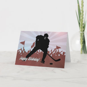 Silhouette Hockey Player for Birthday Kaart