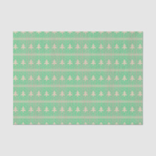 Silhouette Holiday Trees Pattern Mint Green Tissuepapier