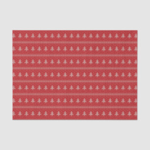 Silhouette Holiday Trees Red Pattern Tissuepapier