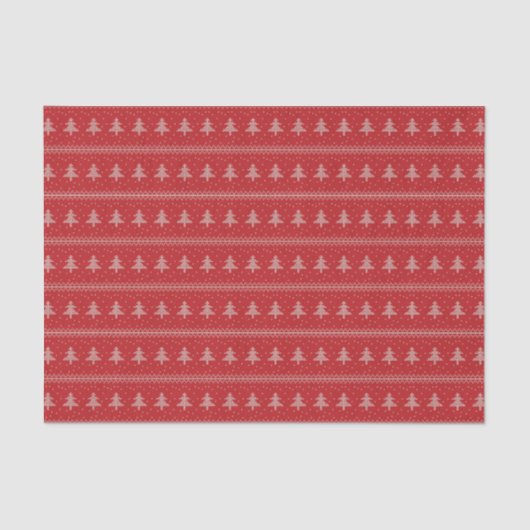 Silhouette Holiday Trees Red Pattern Tissuepapier (Voorkant)