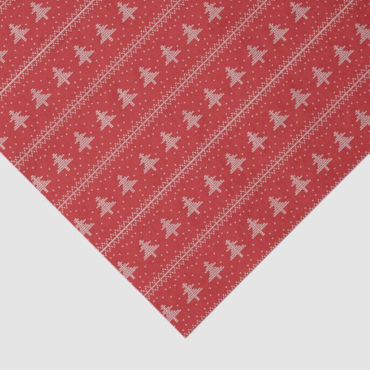 Silhouette Holiday Trees Red Pattern Tissuepapier (Detail)