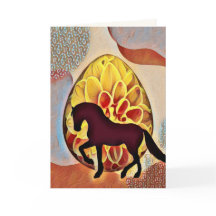 Silhouette Horse and Easter Colorful Easter