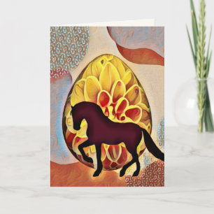 Silhouette Horse and Easter Colorful Easter Kaart