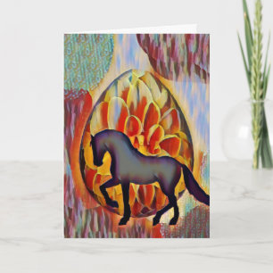 Silhouette Horse and Easter Colorful Easter Kaart