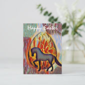 Silhouette Horse and Easter Happy Easter Feestdagenkaart (Staand voorkant)