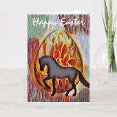 Silhouette Horse and Easter Happy Easter Kaart (Voorkant)